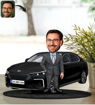 BK Gift Kişiye Özel Erkek Oltu Renk Togg Karikatür Biblo -1, Arkadaşa Hediye, Araba Hediyesi