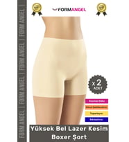 #Korse İz Göstermeyen Lazer Kesim Toparlayıcı Şekillendirici Rahat Yüksek Bel Boxer Korse - 2 Adet