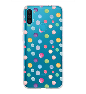 PrintiFy Samsung Galaxy M11 ile Uyumlu 1mm Slim Fit Water Color 6 Baskılı Şeffaf  Kılıf