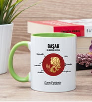 Kişiye Özel Başak Burcuna Hediye Yeşil Kupa Bardak