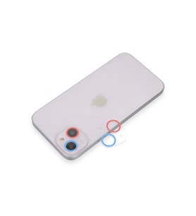 Newface Apple iPhone 13 Mini Renkli Kamera Lens Koruma Cam - Pembe-Mavi