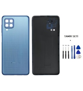 Samsung Galaxy M22 - SM-M225 FULL Kasa Arka Kapak Takım MAVİ - TAMİR SETİ