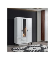 Çizgi 3 Kapılı 2 Çekmeceli Gardırop Elbise Dolabı 120x47x200