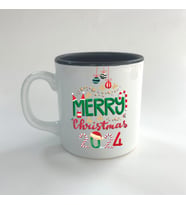 Merry Christmas 2024 Baskılı Siyah Multi Yılbaşı Kupası