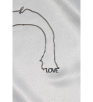Minimal Love Yazılı Kolye 925K Gümüş