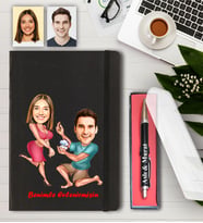 Kişiye Özel Evlenme Teklifi Karikatür Defter ve Kalem