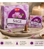 Sage Konik Tütsü 120 Adet – Adaçayı Aromalı Konik Tütsü