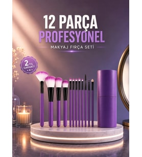 12’li Profesyonel Makyaj Fırça Seti Ultra Yumuşak Sentetik Kıllı