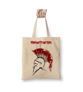 Spartacus Beyaz Bez Çanta Uzun Saplı Alışveriş Çantası Plaj Çantası