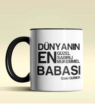 Kişiye Özel Dünyanın En En En Babası 2 Temalı Siyah Kupa Bardak (Siyah)
