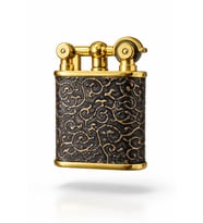 Premium Serisi Özel Koleksiyon Lüks Deri Desenli Vintage Çakmak-Özel Çakmak Kutusu (Siyah)