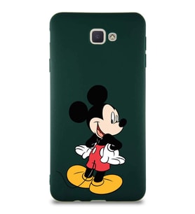 Samsung Galaxy J7 Prime 2 Soft Premier Kapak Mickey Mouse-D Tasarımlı Silikon Kılıf - Yeşil (Şeffaf)