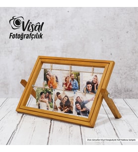Kişiye Özel Masaüstü 6 Fotoğraflı Ahşap Çerçeve - ÇERÇEVE - HEDİYE - HEDİYE ÇERÇEVE (Z02 MEŞE RENK)