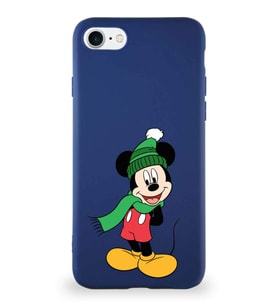 Apple iPhone 7 Soft Premier Kapak Mickey Mouse-G Tasarımlı Silikon Kılıf - Lacivert (Şeffaf)