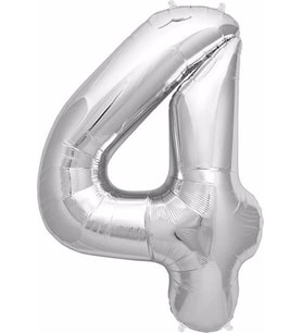 Pazariz  balon Rakam Balon Folyo Orta Boy 75 cm Gümüş 4