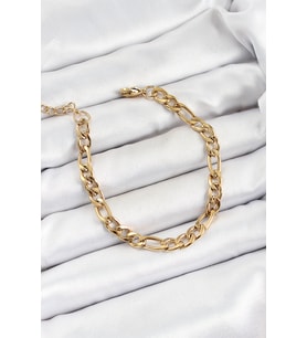 Tegan 316L Çelik Gold Renk Zincir Erkek Bileklik TG27EB3734 (Çok Renkli)