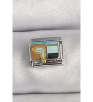 316L Çelik Gümüş Renk Renkli Portre Model Nomination Charm TJ-BC1394