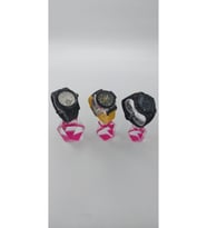 Saat Standı 3'lü Set Kristal Model Pembe
