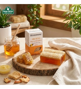 Biodermine Doğal Kabak Lifli Arı Sütü ve Ballı Sabun - Besleyici Bakım (130 gr)