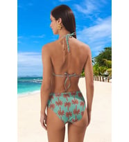 Modern Desenli Bikini Takımı Yüksek Konfor Klora Dayanıklı Plaj Ve Havuz İçin Su Sporları