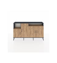 Arges Konsol 5 Raflı 4 Kapaklı 176x30x99 Antrasit-Çam