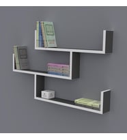 Kenzlife kitaplık gülin 055*080*20 gri duvar rafı