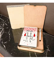 Çöp Çiftler Ahşap Kutulu Defter Kalem Set