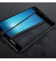 Galaxy C8 Ekranı Tam Kaplayan Düz Cam Koruyucu (Siyah)