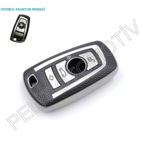Bmw 1 3 5 7 Serisi  Anahtar Kılıfı Süperlüx Keyless Gümüş