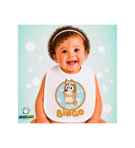 Bluey Keten Bebek Mama Önlüğü – Yumuşak, Emici, Yıkanabilir, Özel Tasarım P016