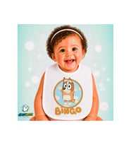 Bluey Keten Bebek Mama Önlüğü – Yumuşak, Emici, Yıkanabilir, Özel Tasarım P016