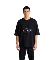 Koşmaya Devam Et Fitness Motivasyon Baskılı Erkek Oversize Tişört
