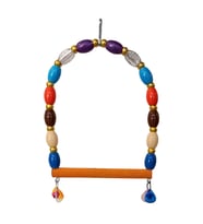 Renkli Boncuklu Ve Çanlı Muhabbet Kuşu Salıncağı 11-13.5 cm Renkli