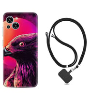 Reeder S23 Max Pro Kılıf Silikon Boyun Askılı İpli Desenli Silikon Red Eagle 1752