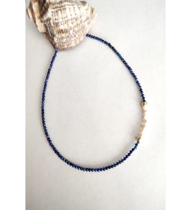 SERTİFİKALI 3 MM LAPİS LAZULİ, GERÇEK İNCİ DOĞALTAŞ KOLYE