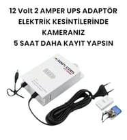 12 Volt UPS Adaptör Şarjlı Voltaj Korumalı Güç Kaynağı (Beyaz - Bej)