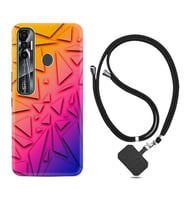 Tecno Spark 6 6 Go 8C 8 Pro 7 7 Pro Kılıf Boyun Askılı Silikon Üçgenler 1635