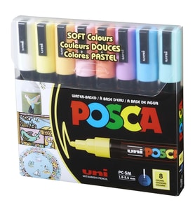 UNİ POSCA SU BAZLI MARKER SOFT RENKLER PC-5M 1.8-2.5 8'Lİ SET