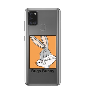 Samsung Galaxy A21S Uyumlu Bugs Bunny Tasarımlı Şeffaf Telefon Kılıfı