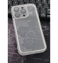 iPhone 13 Pro Max Uyumlu Gri Kenarlı Renkli Yarı Şeffaf Kapak Kılıf Kamera Lens Korumalı