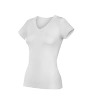 6 Adet Yıldız Bayan Likralı V Yaka Kısa Kollu T-Shirt Fanila 2370 (Beyaz)