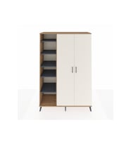 Hyperion Dolap 7 Raflı 2 Kapaklı Tek Askılı 132x44x195 Çam-Aytaşı/Antrasit
