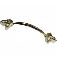 Dekoratif Zamak Yaprak Kulp - 96mm, Sarı, 1 Adet