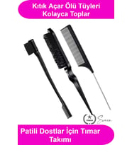 Kedi Köpek Tarağı 3'lü Set Evcil Hayvan Kıtık Açıcı Tarak Tüy Bakım Fırçası Dökülen Kıl Toplayıcı Dü
