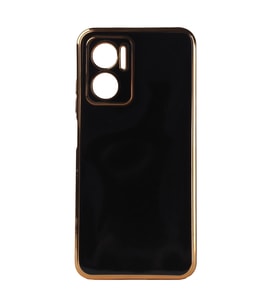 Xiaomi Redmi Note 11E Kılıf Zore Bark Kenarları Altın Renk Kılıf (Siyah)