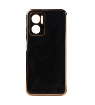 Xiaomi Redmi Note 11E Kılıf Zore Bark Kenarları Altın Renk Kılıf (Siyah)