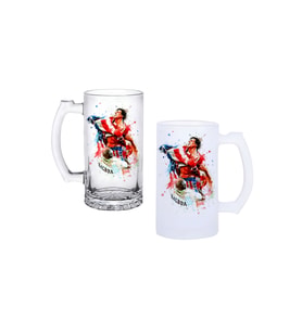 Ghostbastır Design Rocky Kulplu Bira Bardağı Buzlu veya Şeffaf Seçenekli 0189
