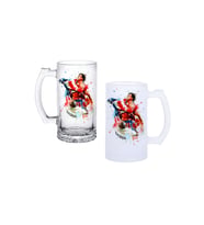 Ghostbastır Design Rocky Kulplu Bira Bardağı Buzlu veya Şeffaf Seçenekli 0189