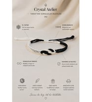 Siyah Beyaz Sonsuzluk Makrome Bileklik Unisex Ayarlanabilir Taraftar Ip Bileklik