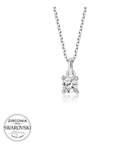 Swarovski Taşlı Gümüş Tektaş Bayan Kolye